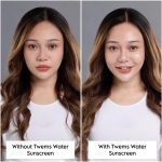 Water Sunscreen SPF 50+ PA+++ UVA/UVB by Twems before-after comparison