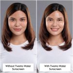 Water Sunscreen SPF 50+ PA+++ UVA/UVB by Twems before-after comparison