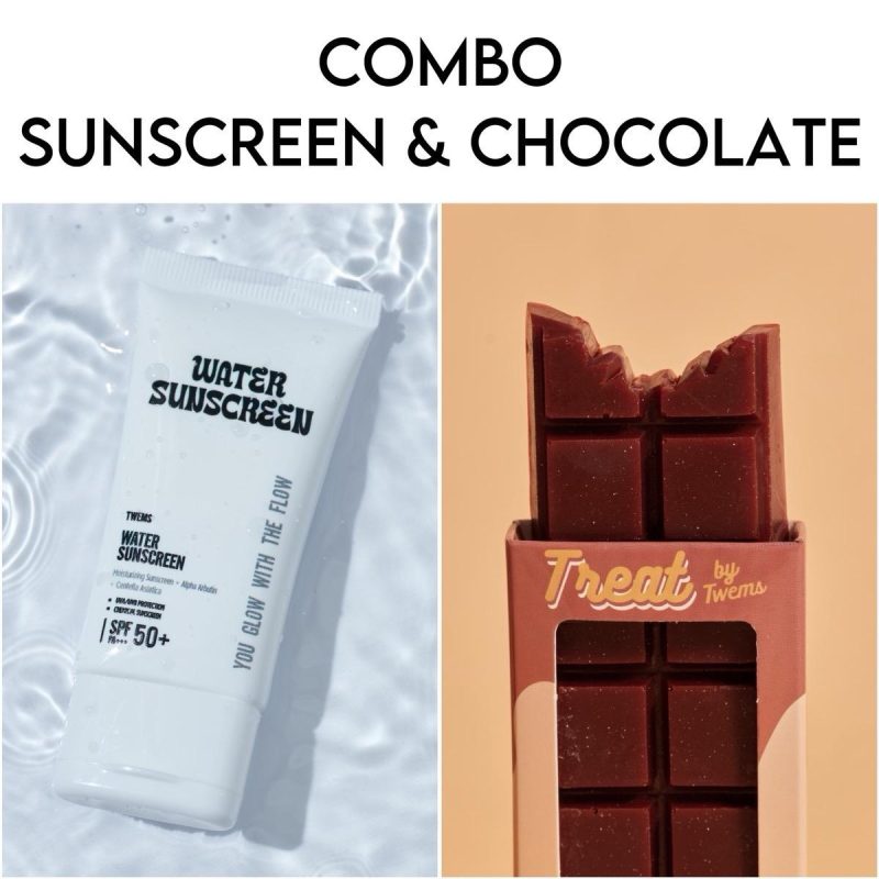 Combo Twems Water Sunscreen SPF 50+ & Chocolate Treat Bar Soap