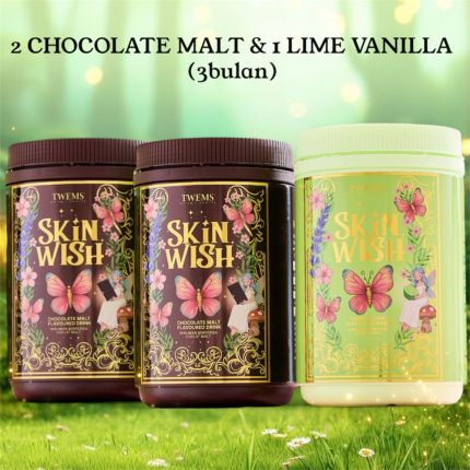 Twems Skin Wish 1x lime vanilla & 2x chocolate malt drinks
